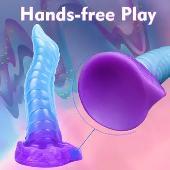 Silicone G-spot Dildo Realistic Dildo with Strong Suction Cup Monster Butt Plug Dragon Dildo for Vaginal Anal Sex Toys for Women 5