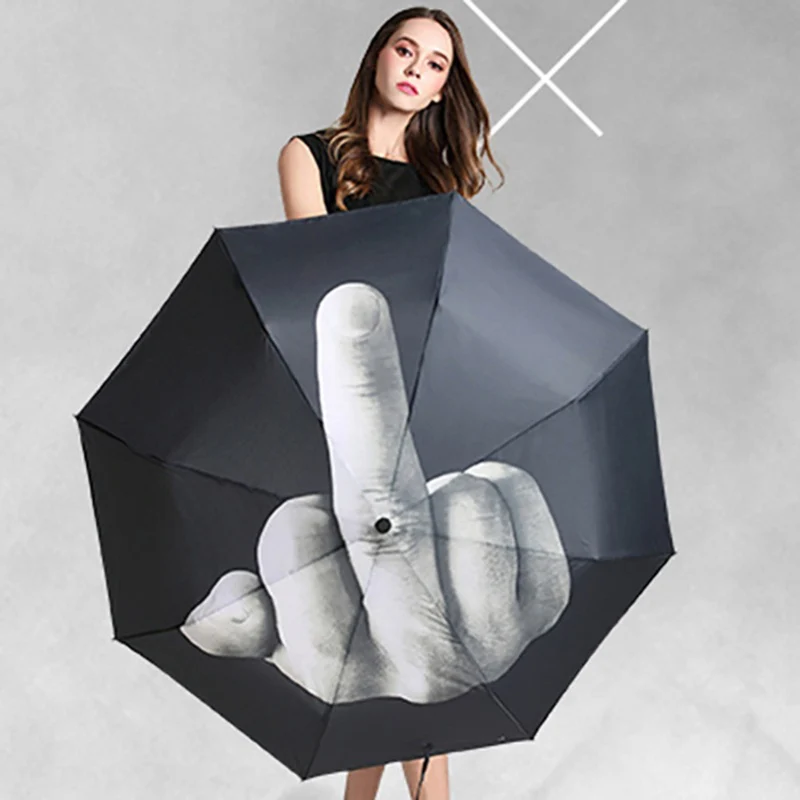 Creative Fingerprint Folding Umbrella | UV Sun & Rain Protection With Lightweight Travel Design