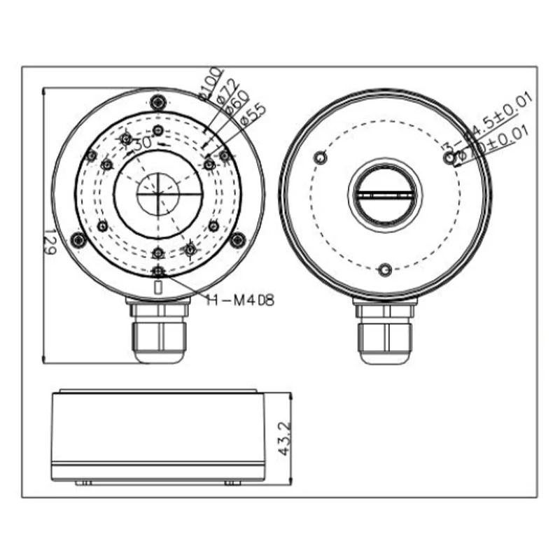 Hikvision DS-1280ZJ-XS Junction Box For Dome Bullet Camera Aluminum Alloy CCTV Accessorie Monitor Bracket For DS-2CD2063G2-I.. junction box