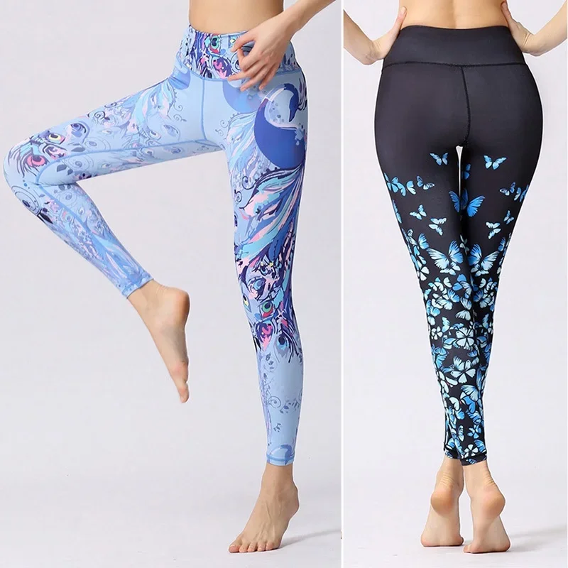 Sports Leggings Yoga Pants Women High Waist Plus Size XL