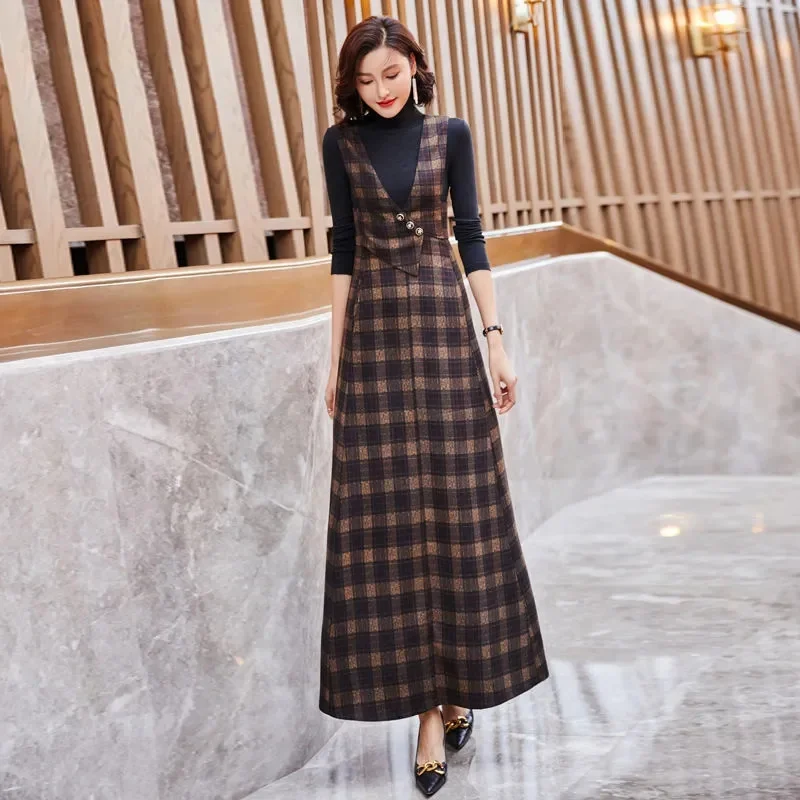 未開封　Gold-Buttoned Plaid Knit Dress Gold-Buttoned Plaid Knit Dress S - メルカリ