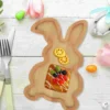 Rabbit Wooden Pallet Bunny Serving Trays Easter Farmhouse Platter Charcuterie Board Platters and Plates Tableware 3