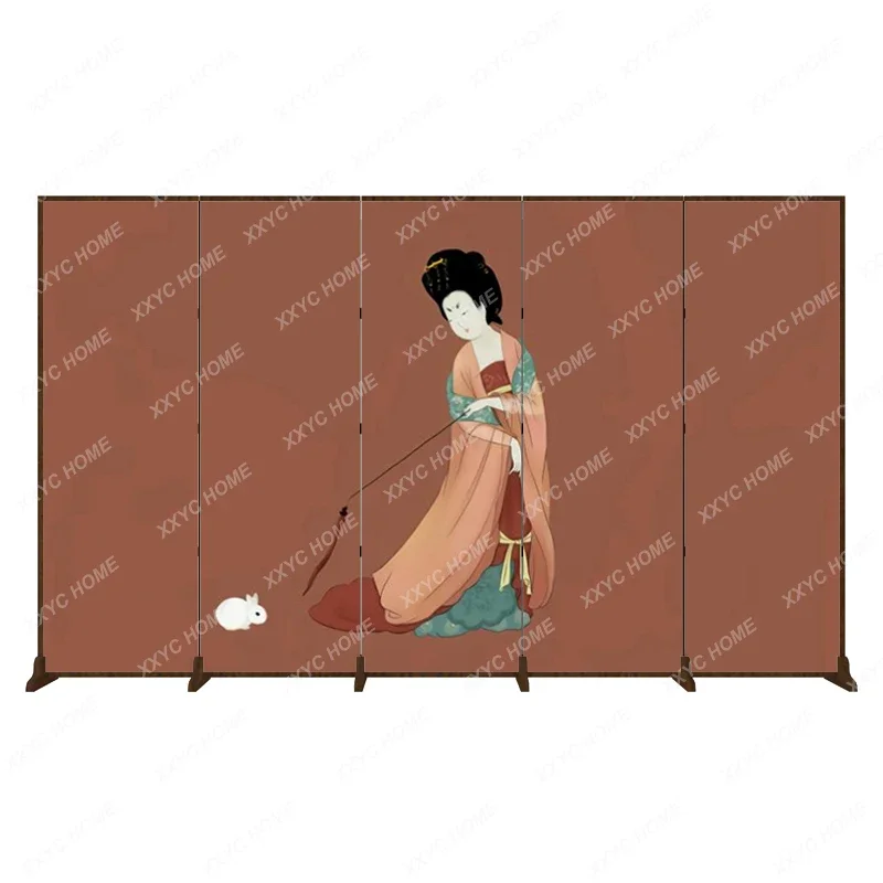 

Living Room Home Entrance Decoration Solid Wood Mobile Folding Background Edging Accordion Partition