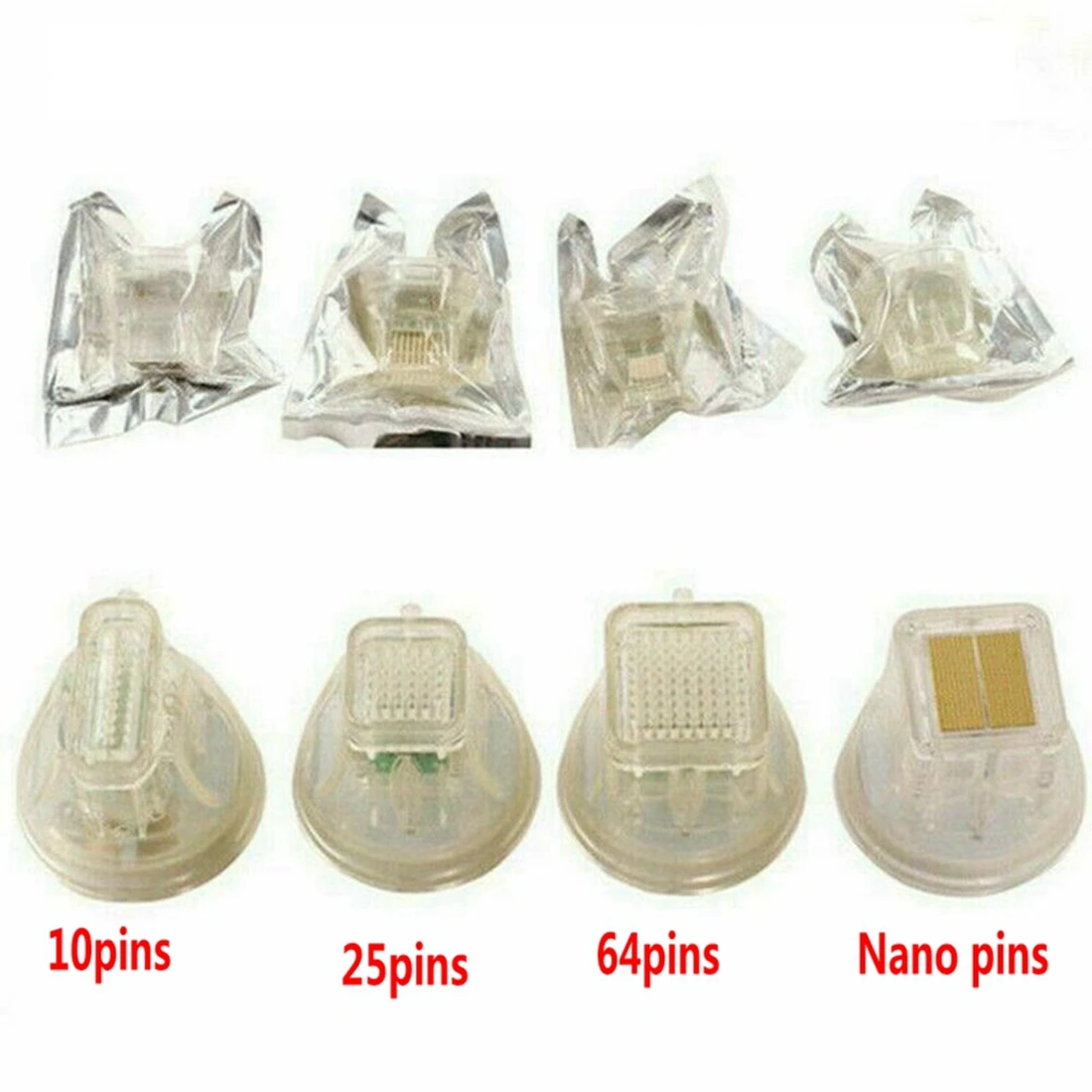 Microneedling Needle Cartridge Microneedling Cartridge Disposable Microneedle Cartridge Gold Plated 10/25/64 Pins Nano Tips for Fractional RF Machine Anti Stretch Marks Scars