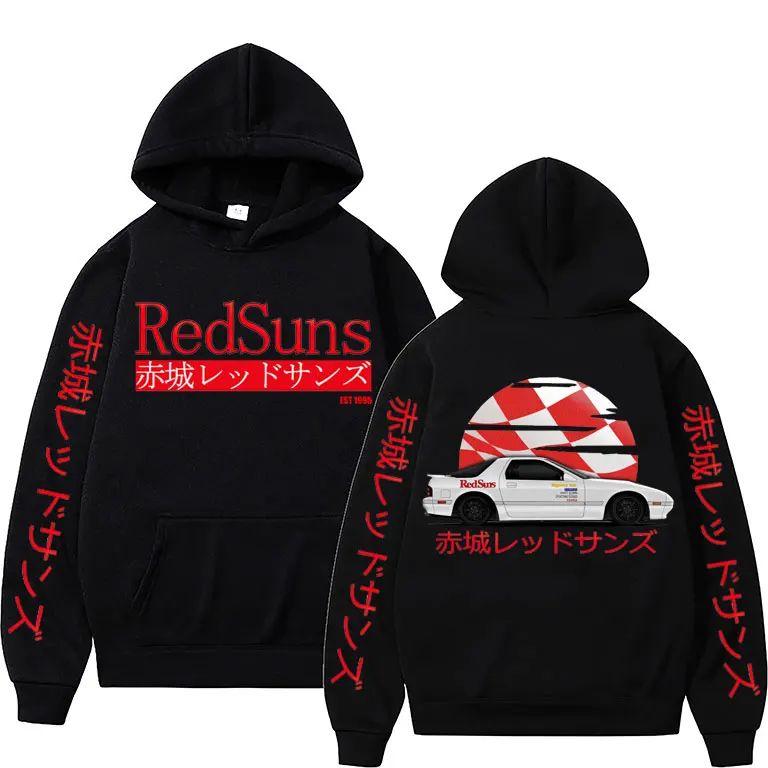 

Initial D Drift Akagi RedSuns Hoodies JDM Automobile Culture Hoodie Japanese Anime AE86 Men Loose Hip Hop Sweatshirt Sportswear