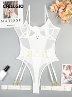 CHILLGIO Women Sexy Transparent Mesh Bodysuits Summer Hollow Fashion Erotic Rompers Sheer One Piece Combination Tight Catsuits - Image 2