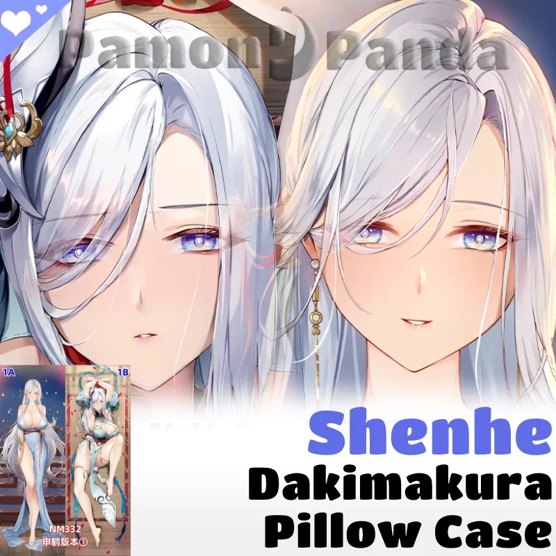 

Shenhe Dakimakura Genshin Impact Game Pillow Case Hugging Cushion Cover Full Body Sexy Pillowcase Home Bedding Decor Otaku Gift