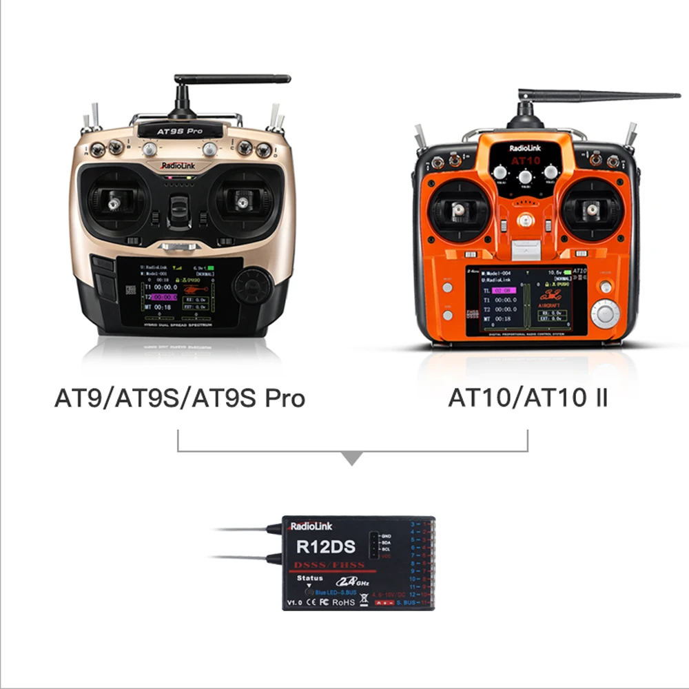 Récepteur RC R12DS 12 Canaux SBUS/PWM 2.4GHz pour Drone