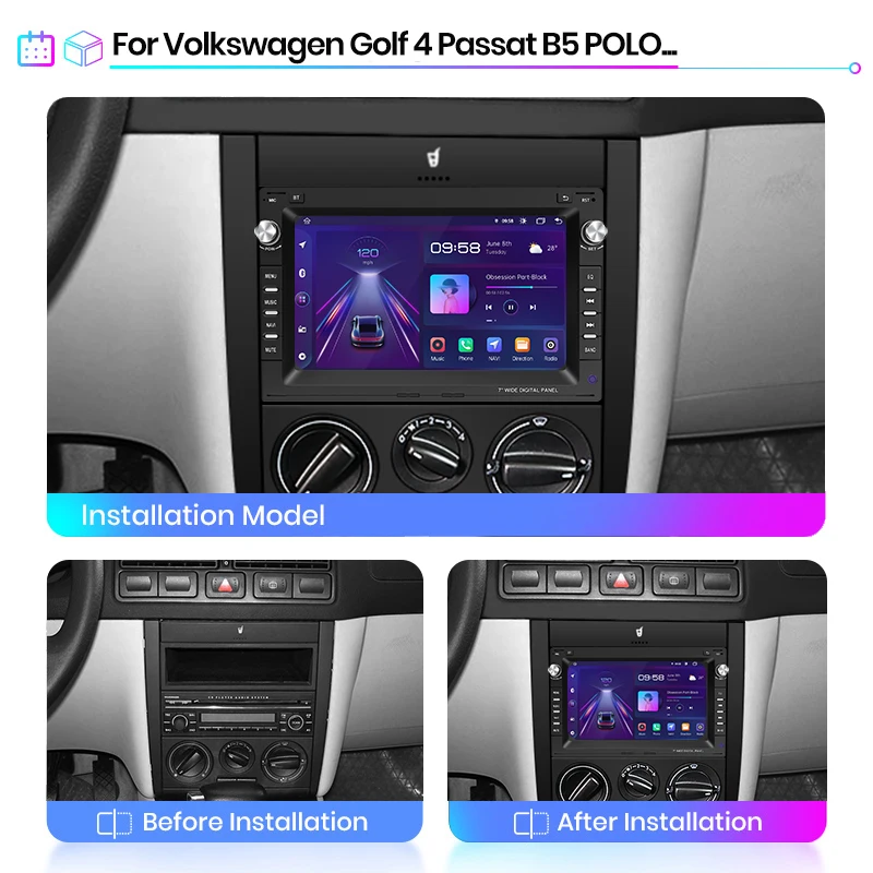 Junsun V1 Android Autoradio for VW Golf 4 Passat POLO Transport T5 Multivan  Seat Jetta Sharan Car Radio Multimedia DVD Player - AliExpress