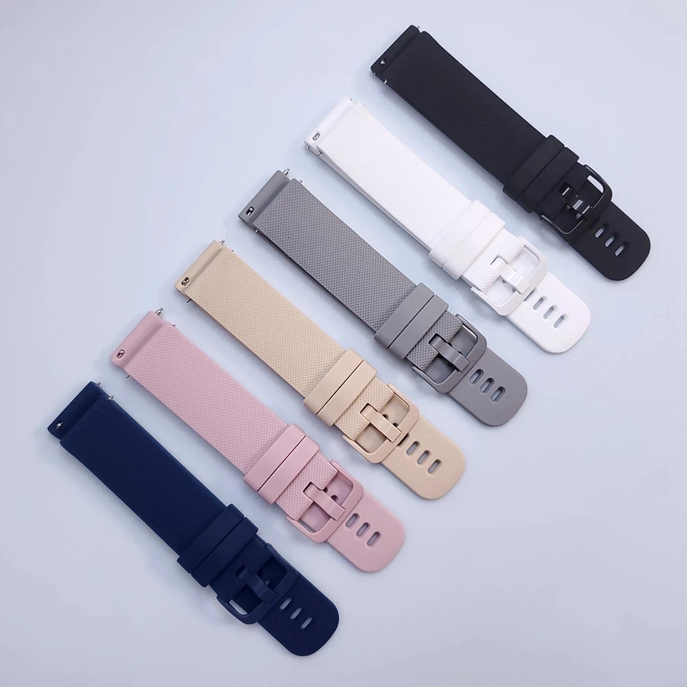 Premium Silicone Strap - 20mm/22mm Fitness Smartwatch Bracelet Wristband