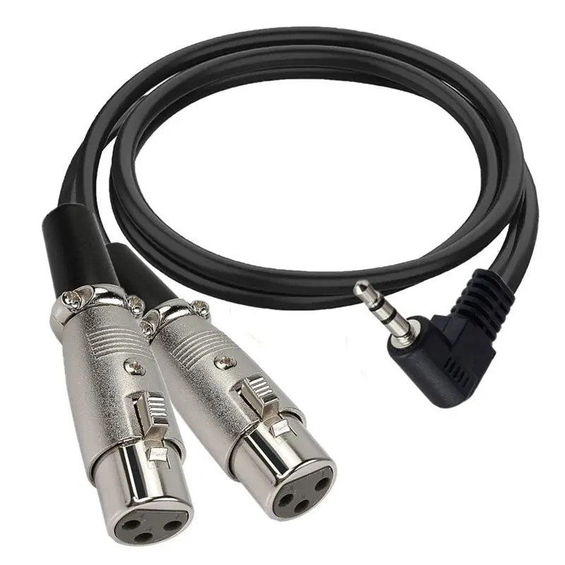 90 ° 팔꿈치 3.5 남성 - 2 * XLR 남성/여성 헤드 와이어 3.5 M - 듀얼 XLR M/F Y 케이블 3.5 남성 - 2XLR 남성 및 여성