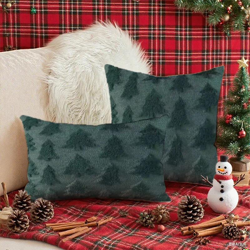 Faux Fur Christmas Pillow Cover for Winter Home Decor