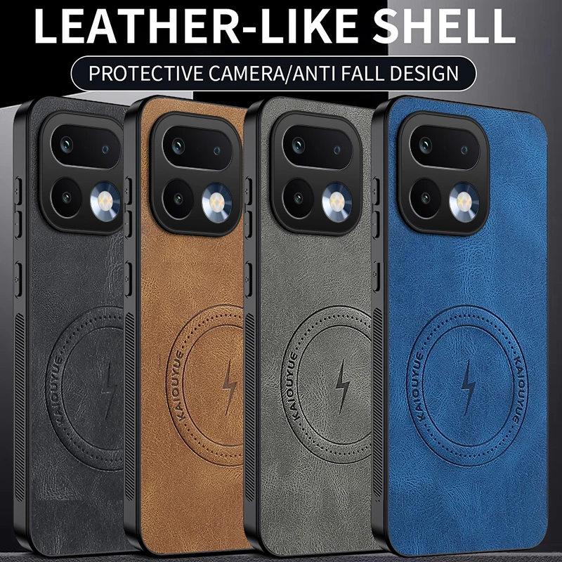 Luxury Leather Texture Wireless Charging Magnetic Case