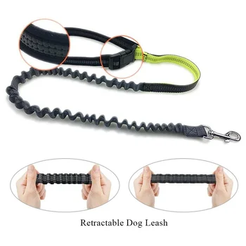 Hands Free Dog Leash with Zipper Pouch Reflective Bungee for Medium to Large Dogs Walking Jogging and Running 5