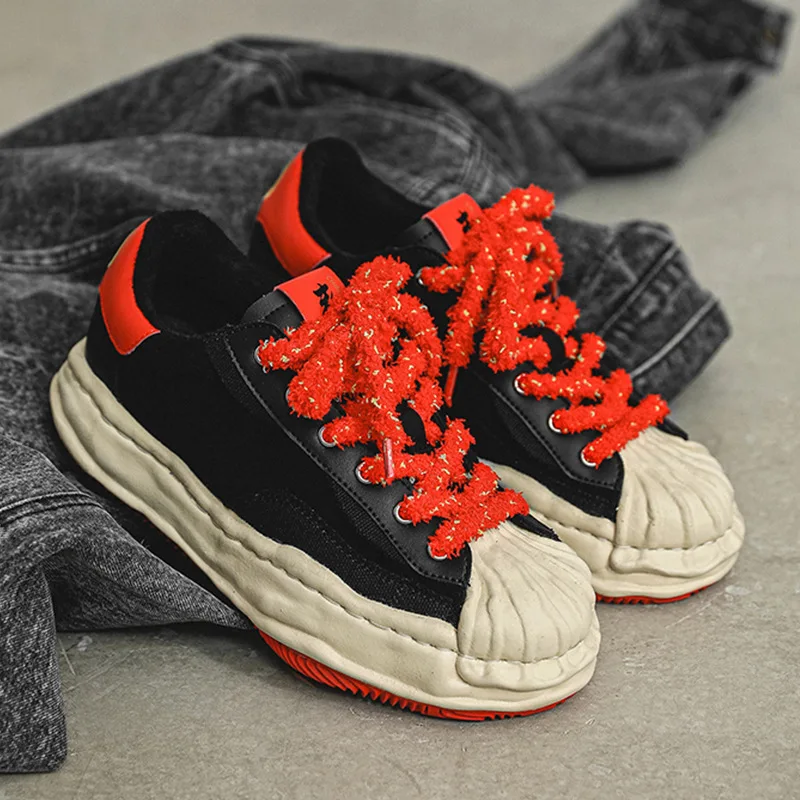

Brand Design Shell Head Dissolving Thick Baseplate Shoes Shoes Retro Casual Lace-Up Sports Shoes Large Size Couple Shoes 35&44