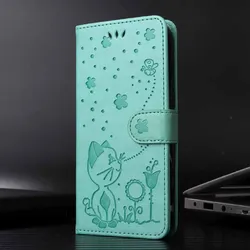Leather Flip Wallet Case - Universal Phone Cover with Card Holder for OPPO A94 A95 5G (G3 - Green)