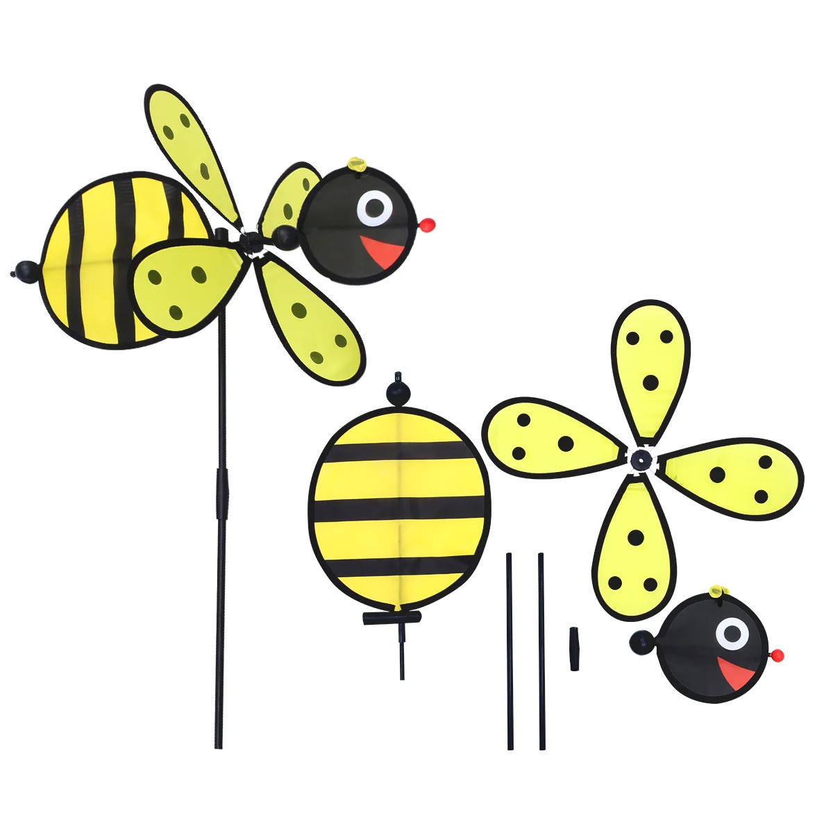 

Yarnow Animal Windmill Ladybug Outdoor Decor Spinners Toy Garden Bee Bumblebee Ground Villa Yellow Plastic