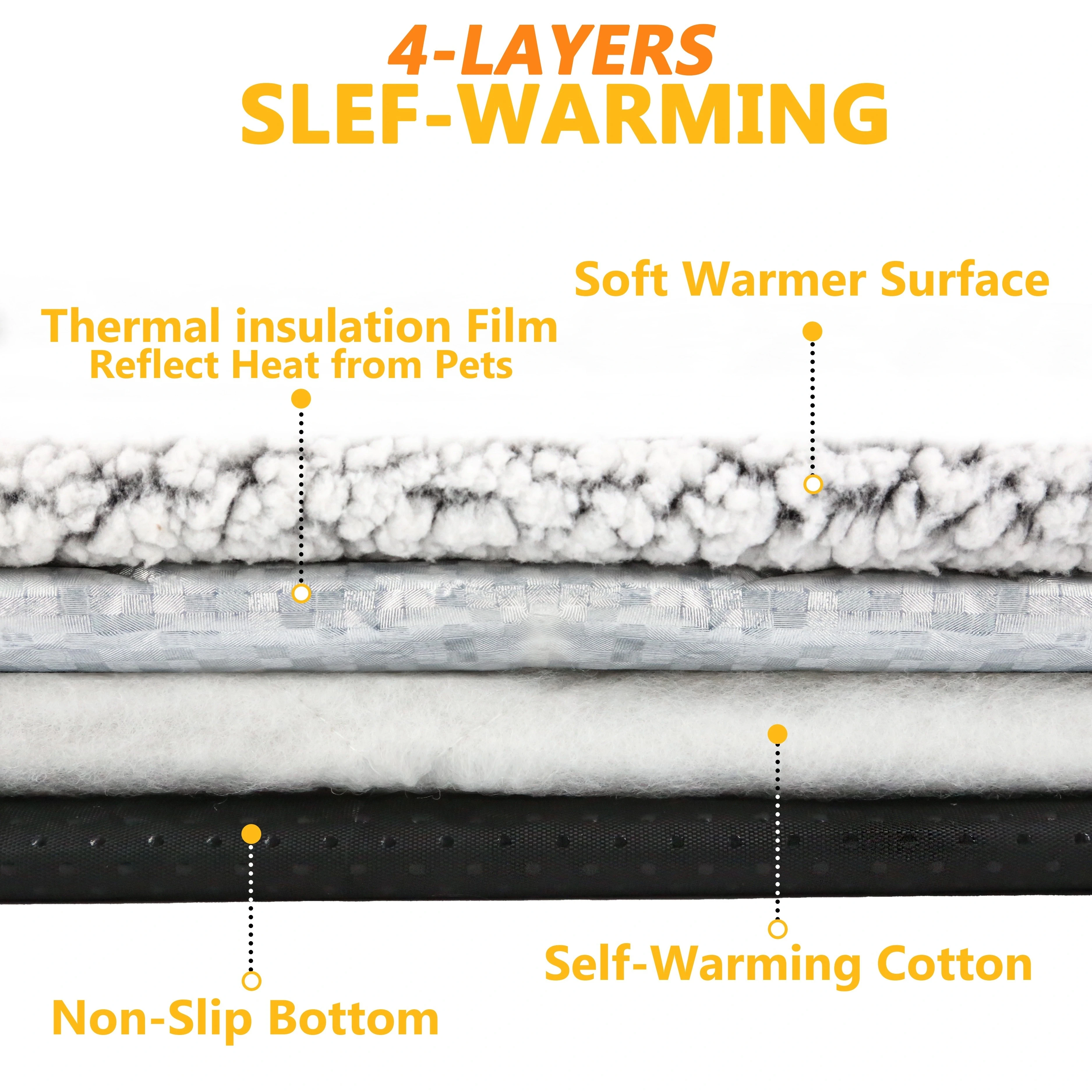 Self-Heating Pet Pads Blanket Puppy Pad Warm Cushion Mat for Cats Dogs Washable Pets with Thermal Body Heat Reflecting Core Pad 3