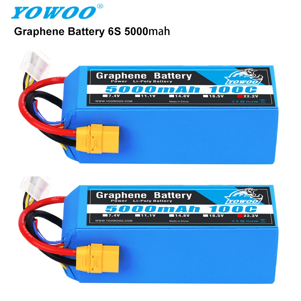 Bater&iacute;a Lipo Liperior 5000mAh 6S 65C 22,2V Con Conector Xt90 Para Avion Rc Helicoptero Automovil Barco Y Dron