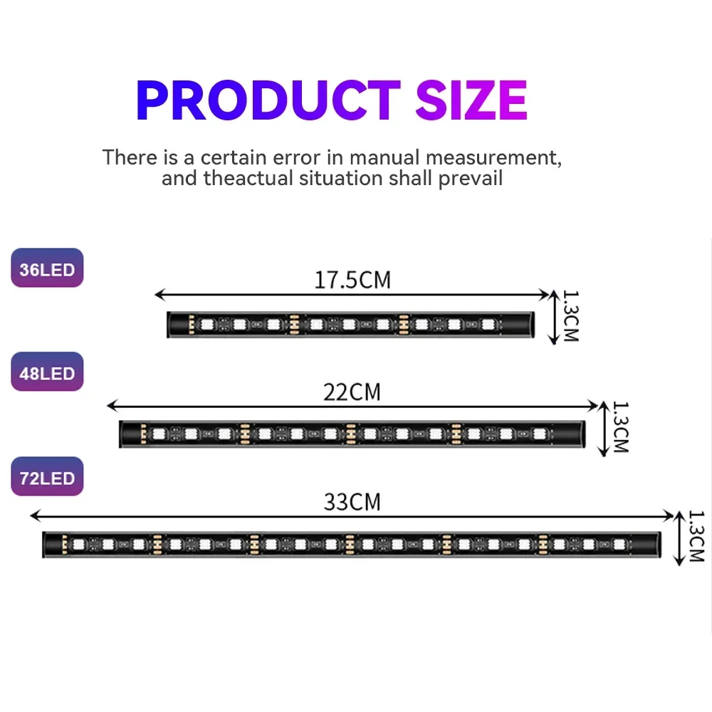 RGB LED Car Interior Ambient Footwell Light Strips with USB & Cigarette Plug