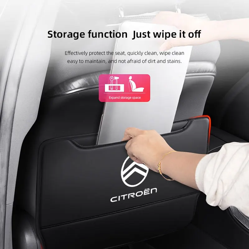 Luxury Car Seat Back Protector: Premium Leather Anti-Kick Mat