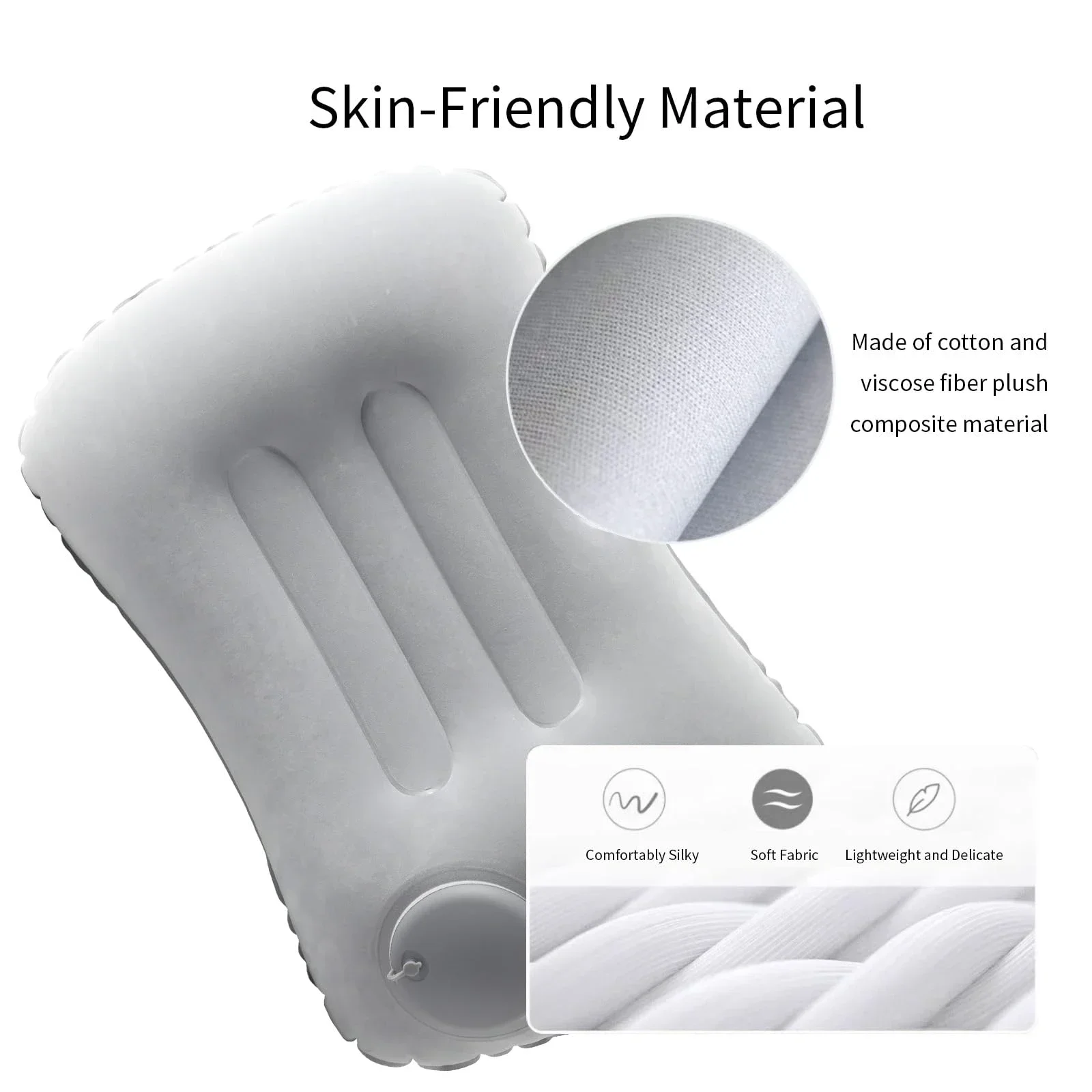 Inflatable Pillow 1PCS Camping Pillow No Need To Inflate Car Lumbar Neck and Waist Support
