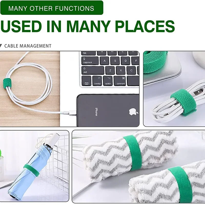 Reusable 5M Nylon Hook & Loop Cable Organizer Strap