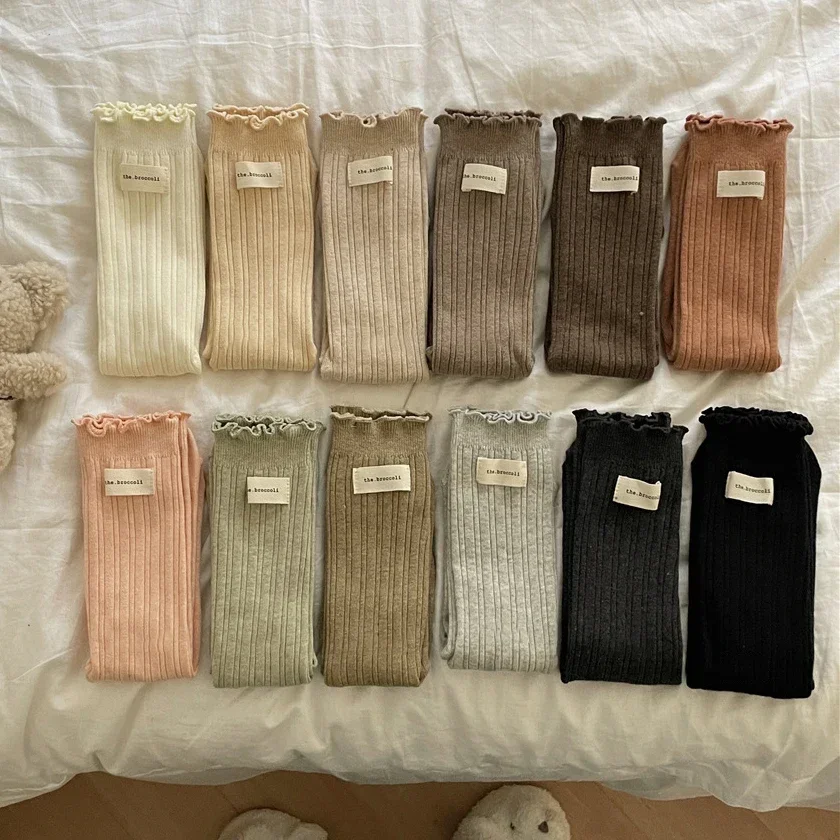 

Женские кружевные Полосатые чулки, носки, Осень-зима, теплые хлопковые короткие термоноски до щиколотки в японском стиле с оборками, высокие длинные носки