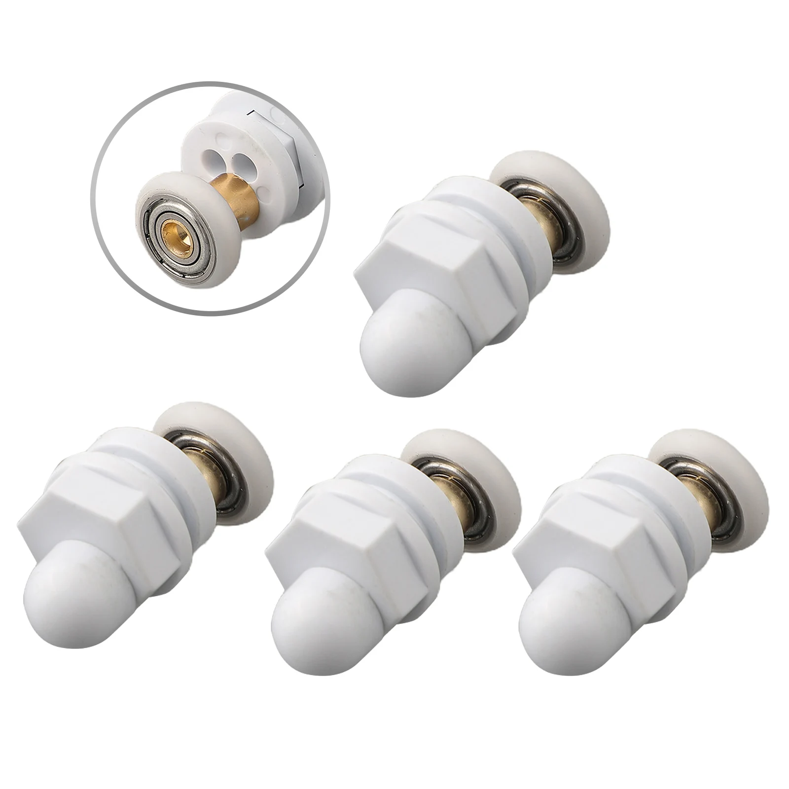 4pc Shower Door Roller Pulley Quick Release Door Wheels For 4-8mm Bathroom Sliding Glass Runner Pulley 19/23 25mm 27mm 29mm