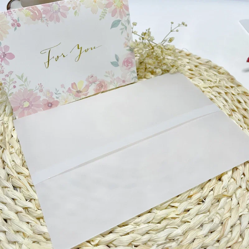 50pcs/lot Blank Translucent Wedding Envelope for Invitations Postcards Message Card Letters Business
