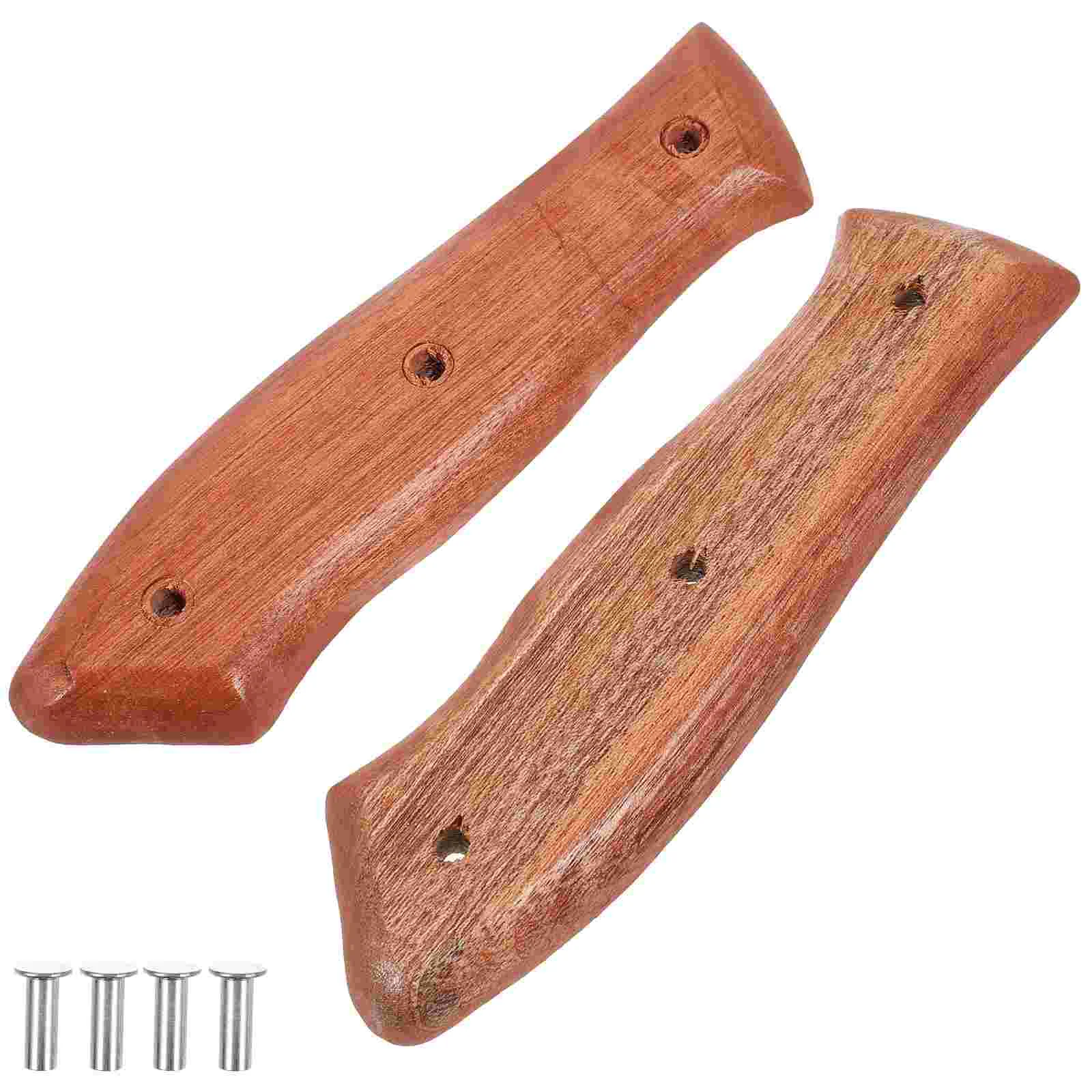 

2pcs Knife Wooden Handle Replacement Kitchen Handle Non-skid Knife Handle Grip