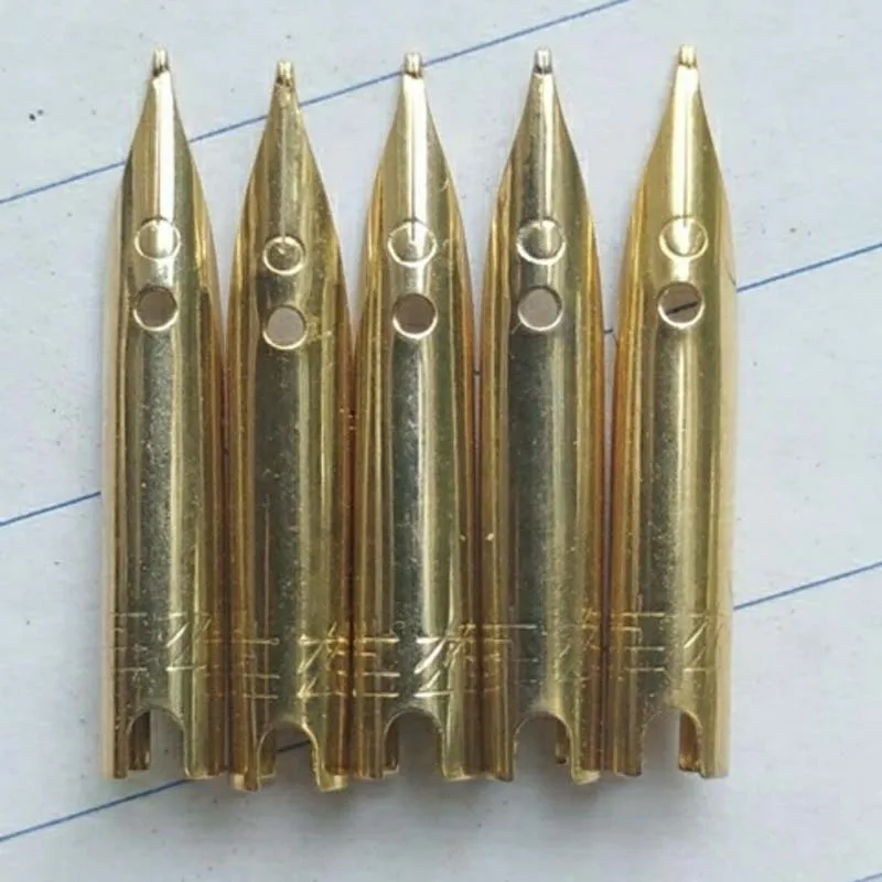 5pc 18.5mm 골든 파인 펜촉 613 618 601 616 616S 만년필 잉크 펜 편지지 사무실 학교 용품 쓰기 선물