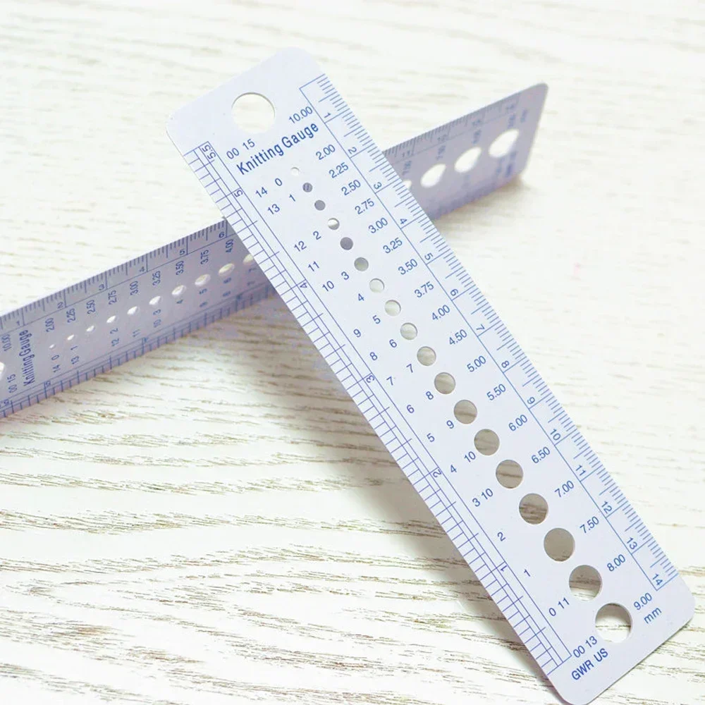 1Pc Rule Knitting Accessories Inch Sewing Ruler Plastic Ruler Needle Gauge Size Measurement Sewing Knitting Tool
