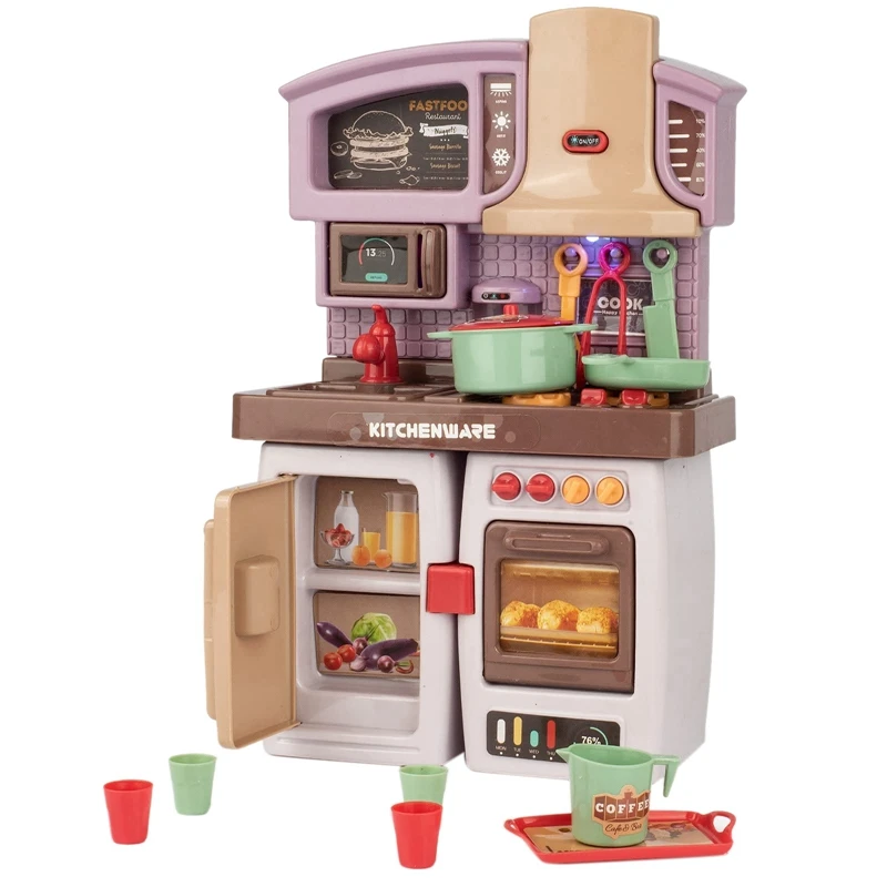 

Toddler Toys Play Kitchen Set Doll House Accessories Role Play Toy For Children Tableware Birthday Gift For Girl