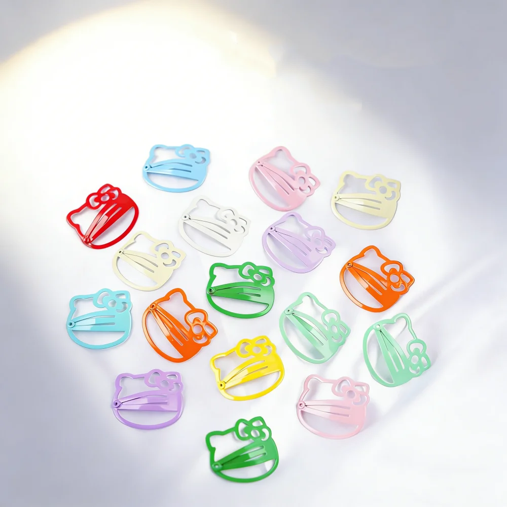 20/30 Stück Dopaminfarbene, glatte Haarspangen für Kindermode, Kreativität, Katzenherz, quadratische Form, gemischte Farben, Accessoires – Detail 6