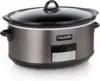 Large 8-Quart Programmable Slow Cooker with Auto Warm Setting, Black Stainless Steel, Includes Cookbook (Pack of 1) 1