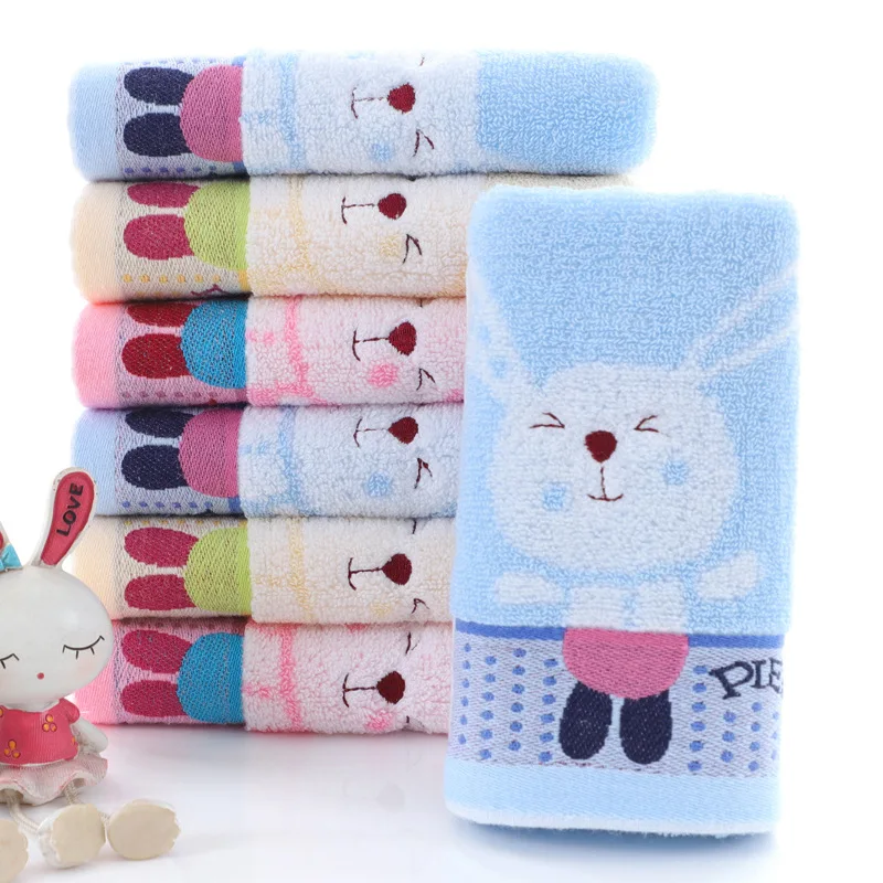 Baby Towel Cartoon Rabbit Face Soft Cotton 50x25cm