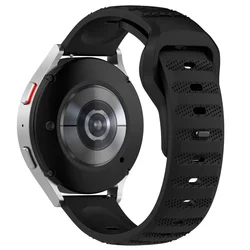 Versatile Silicone Smartwatch Strap - Adjustable and Durable Design - M (Black)