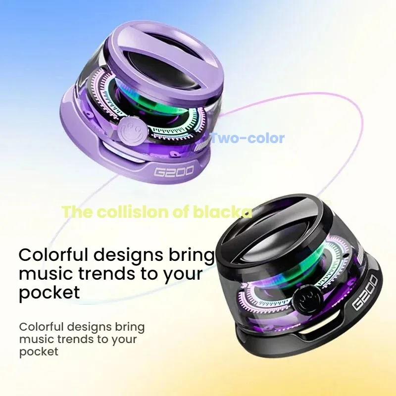 Altoparlante magnetico portatile Bluetooth HECATE G200 con illuminazione RGB, BT5.3, mini soundbox, 7 ore di riproduzione, supporto per telefono._voghion.com