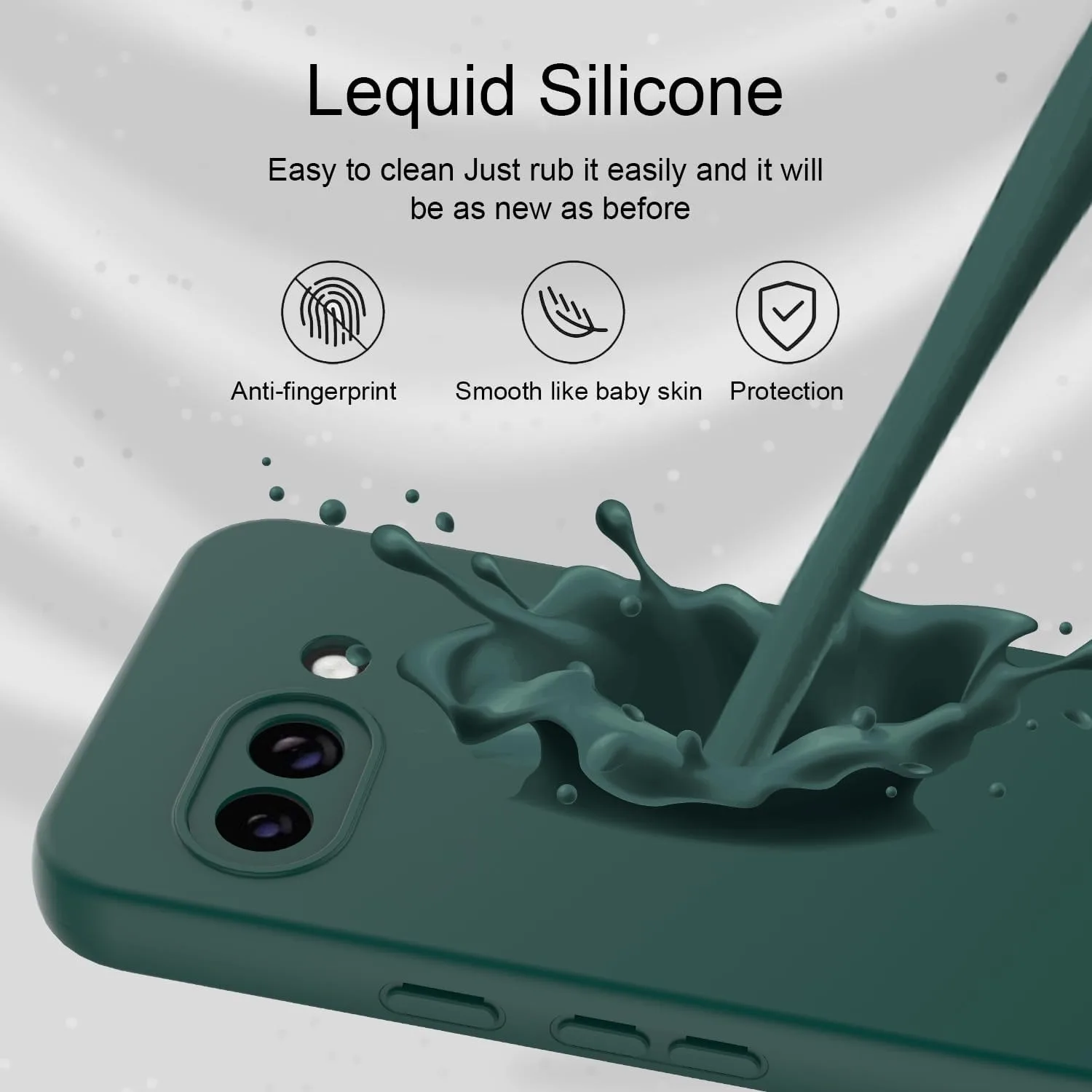 Elegant Liquid Silicone Phone Case in Pure Color