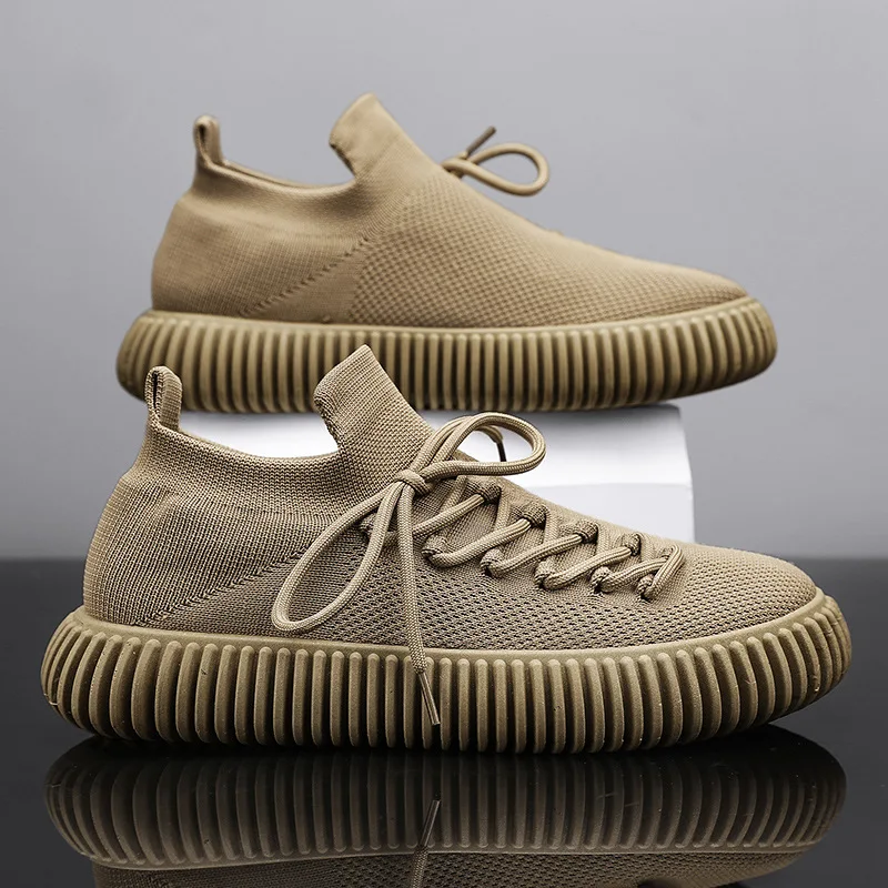 2023 Tire Sole Men's Shoes Comfortable Wearable Mesh Breathable Socks Shoes Light Casual Shoes  Sneakers Men Tenis Masculino 6
