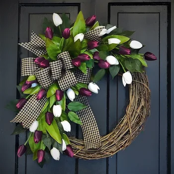 Spring Tulip Floral Wreath Decoration 1