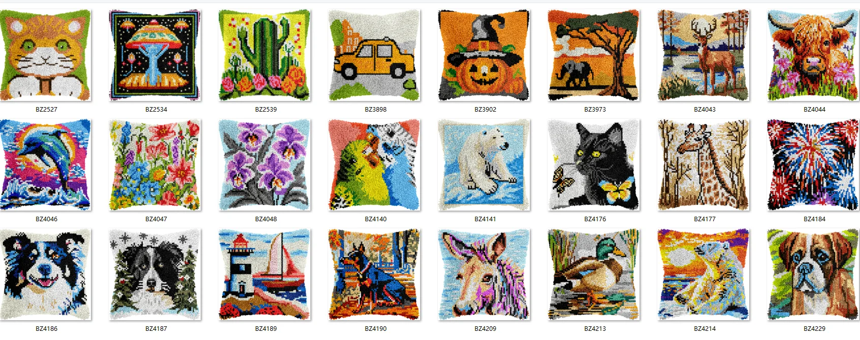 Latch Hook Rug Kits Latch Hook Rug Pillow Pre-Printed Canvas Crochet Needlework Crafts for Adult 43-43CM Boats news