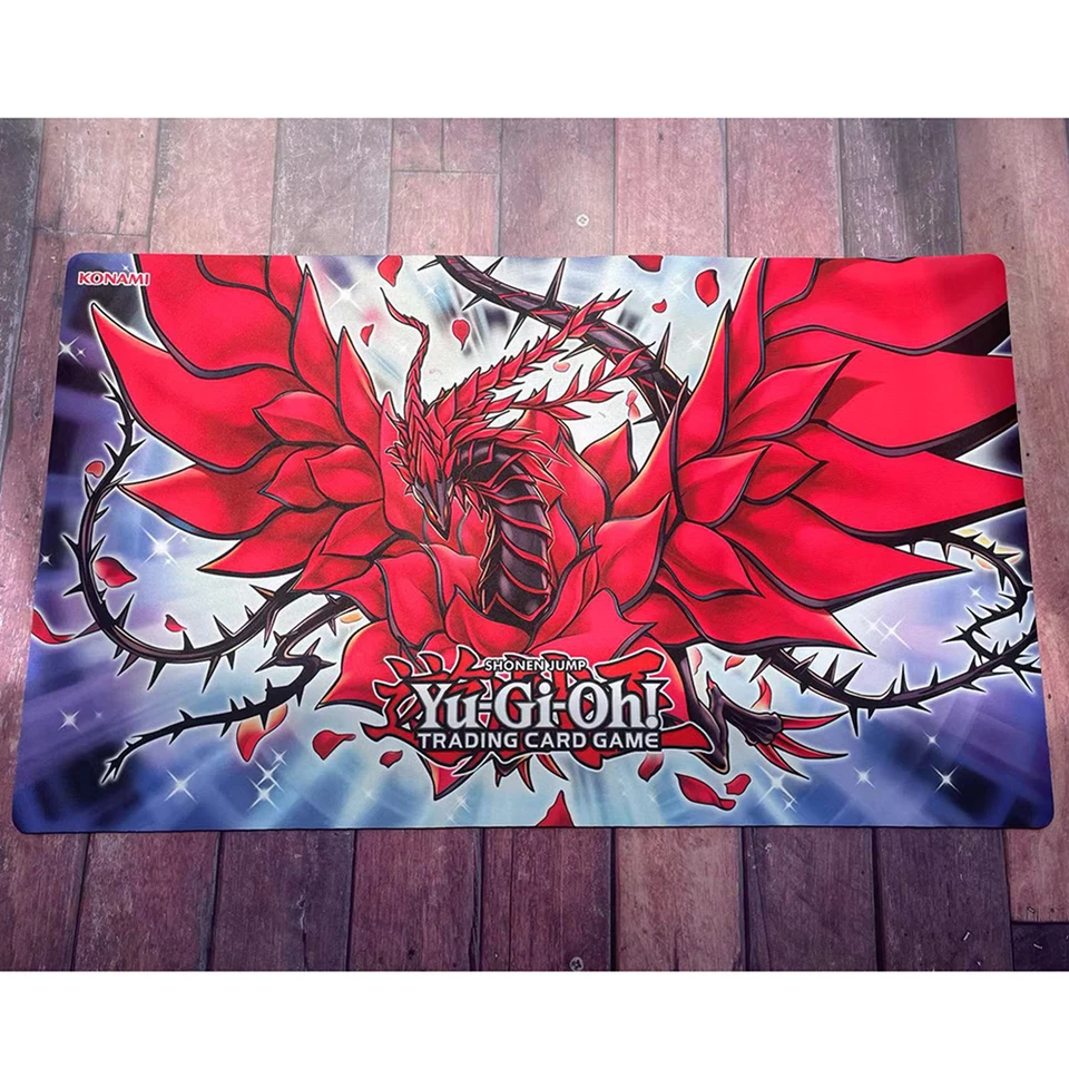Black Rose Dragon Playmat – TCG Card Game Mat With Free Carry Bag For MTG, Yugioh & Collectible Games