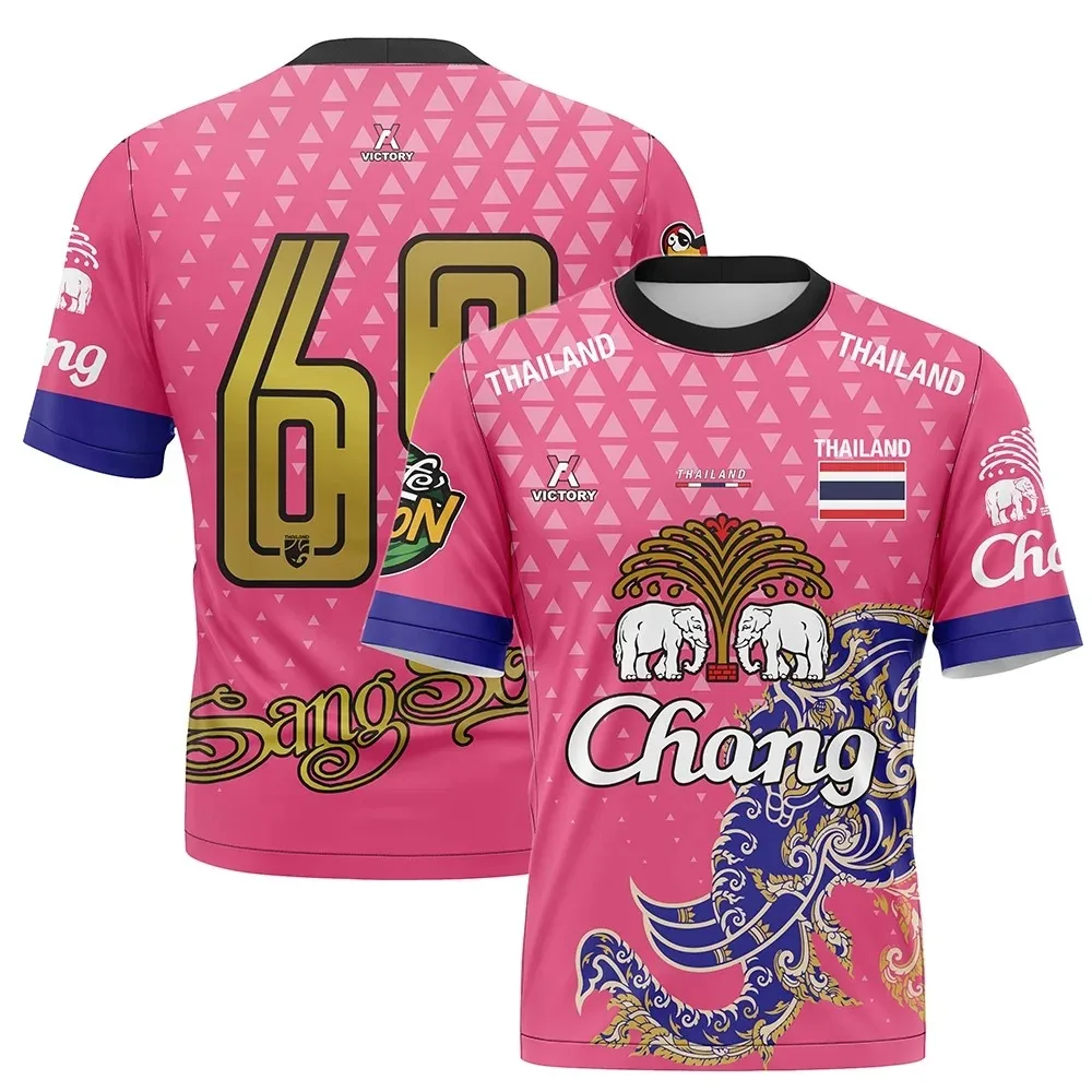 Thai Chang Elefant 3D-Druck Sport Schnelltrocknendes, atmungsaktives Herren-T-Shirt Outdoor Muay Thai Jersey Training Eltern-Kind-Kurzarm