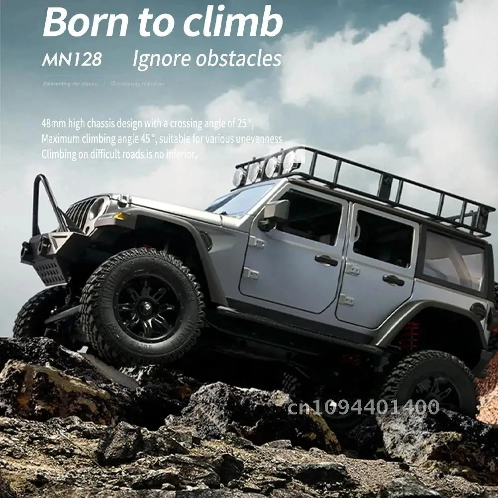 New MNRC MN128 RTR 1/12 2.4G 4WD Full Scale  RC Car LED Light Rock Crawler Climbing Truck For Adult Children Toy Gift 5