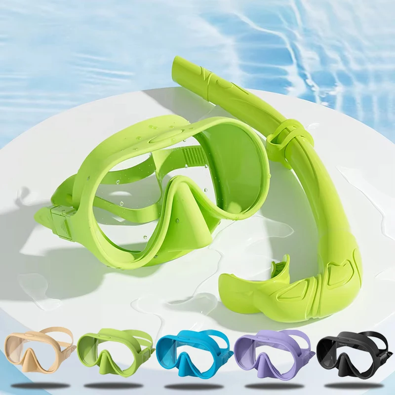 Snorkeling Diving Mask Diving Mask Snorkel Set JUNHAIINS Tempered Glass Freediving Mask Snorkeling Set Foldable snorkel Diving Mask All-Inclusive Silicone 프리다이빙 m&aacute;scara