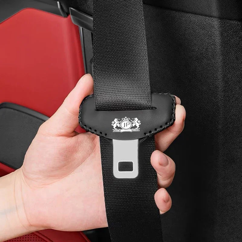 2pcs PU Leather Car Seat Belt Buckle Clip Cover Protector Anti-Scratch Case For VIP JP JUNCTION PRODUCE