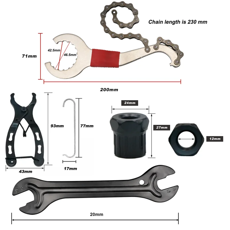 RIDERACE Chain Breaker & Crank Puller Repair Tool Set MTB Cycling - Image 6