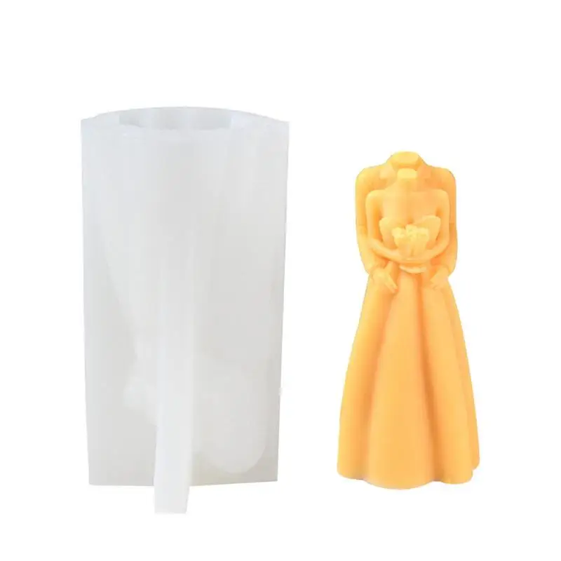 

Bride Dress Silicone Mold Wedding Party Soap Mold 3D Bride And Groom DIY Art Craft Statue Candle Making Silicone Mold For